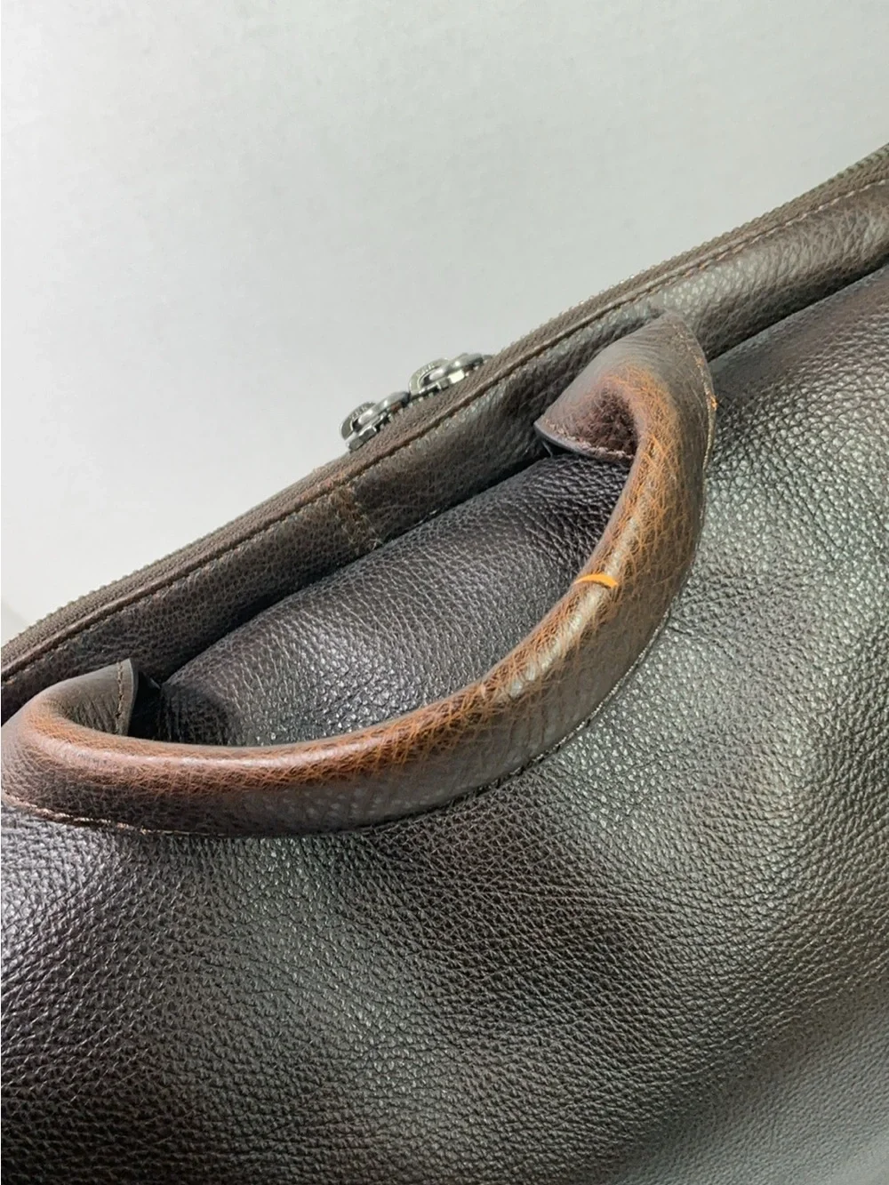 Banana Republic brown leather messenger bag.